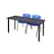 Kee Rectangle Tables > Training Tables > Kee Table & Chair Sets, 66 W, 24 L, 29 H, Grey MT6624GYBPBK47BE - alternate 1